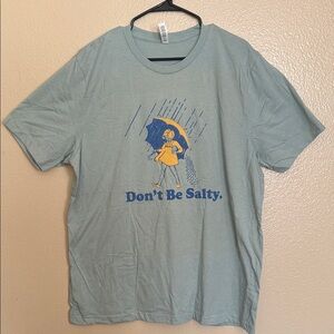 Bella Canvas Teal Graphic Tee with Yellow and Blue Design NWOT